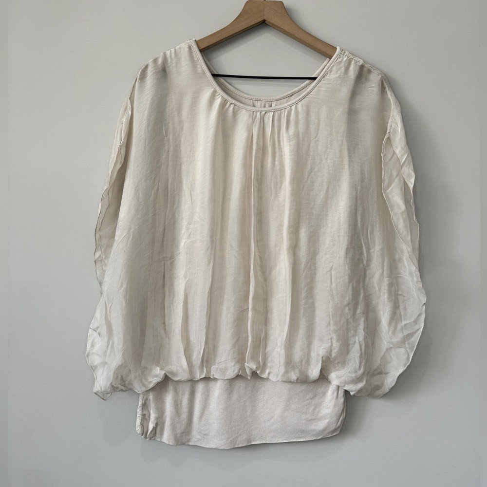 Elena Baldi NWT silk blend sheer top tank blouse small